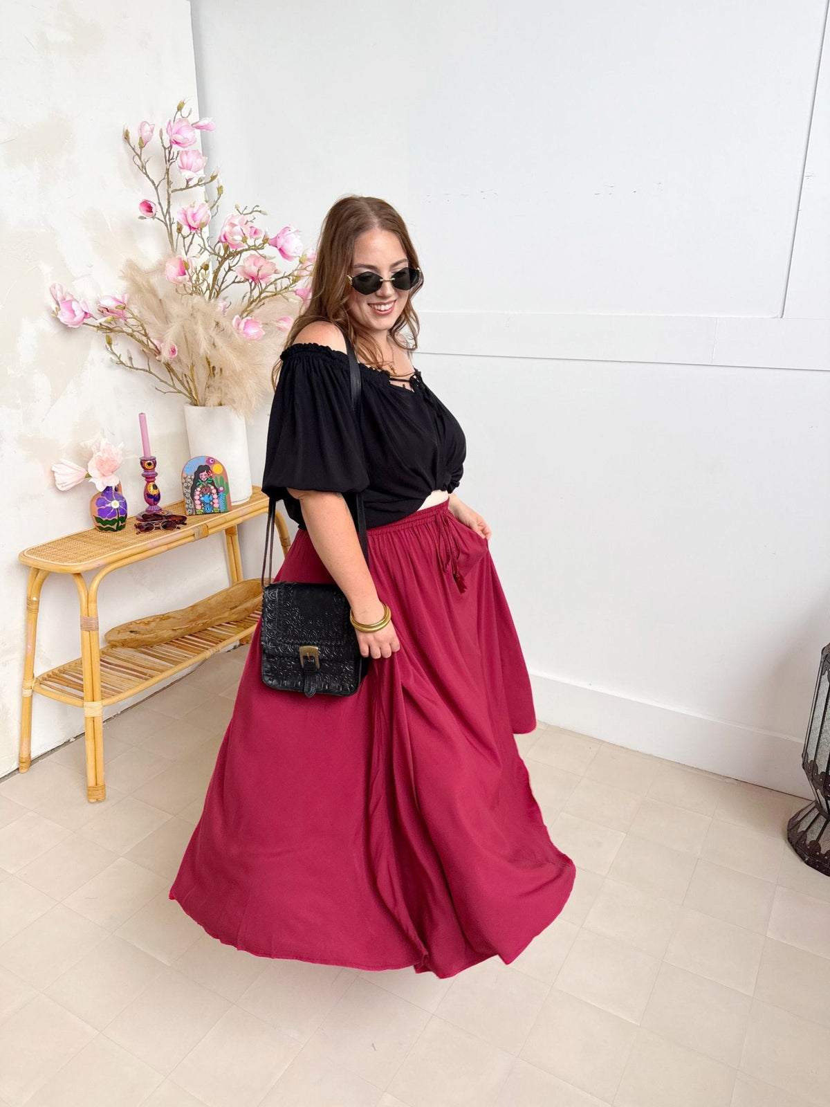 LUNAM SKIRT - Sangria - Mama Mane - Mama Mane