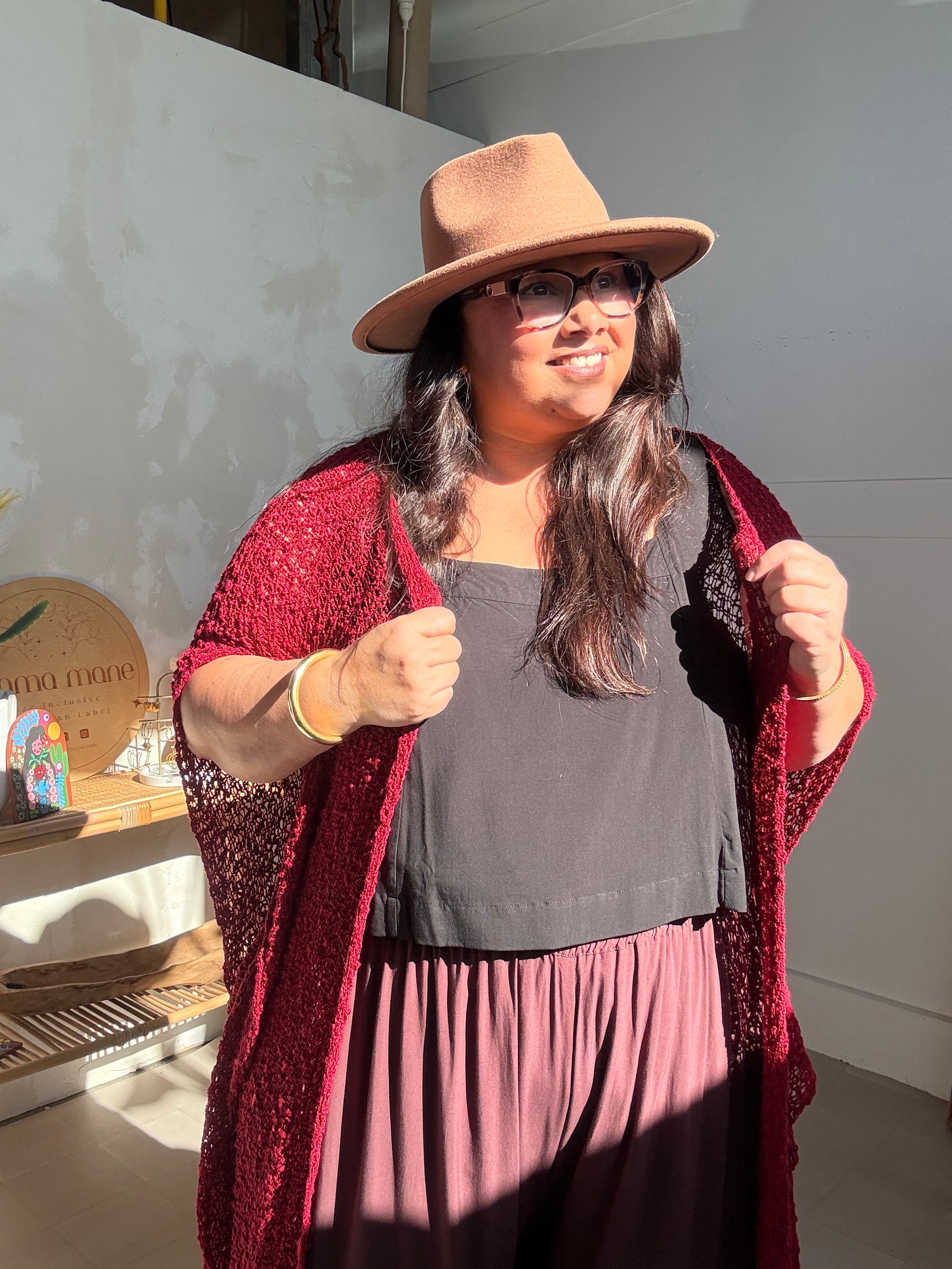 Crochet Duster - Cherry