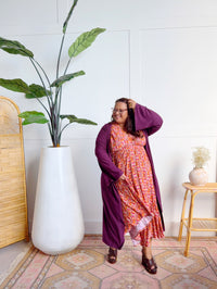 Kimono Cardigan Plum