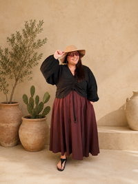 LUNAM SKIRT - Mahogany