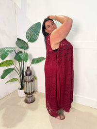 EXCLUSIVE Lace Apron Tunic ~ Sangria