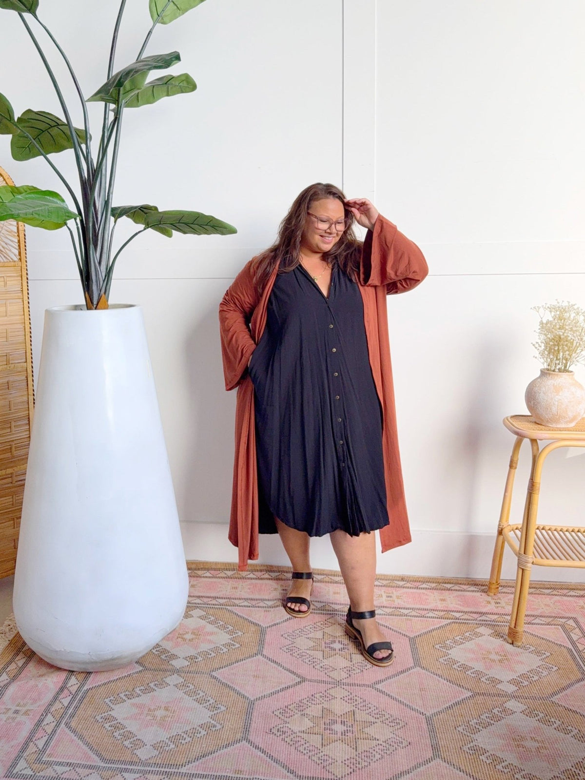 KIMONO CARDIGAN - Terracotta - Mama Mane - Mama Mane
