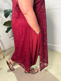 EXCLUSIVE Lace Apron Tunic ~ Sangria