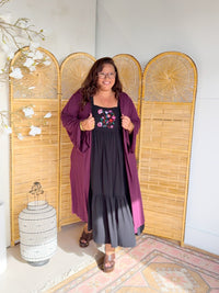 Kimono Cardigan Plum