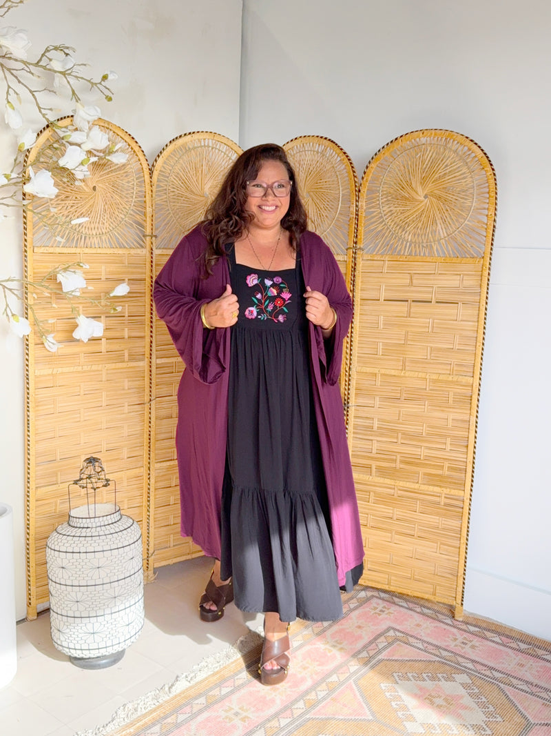 Kimono Cardigan Plum