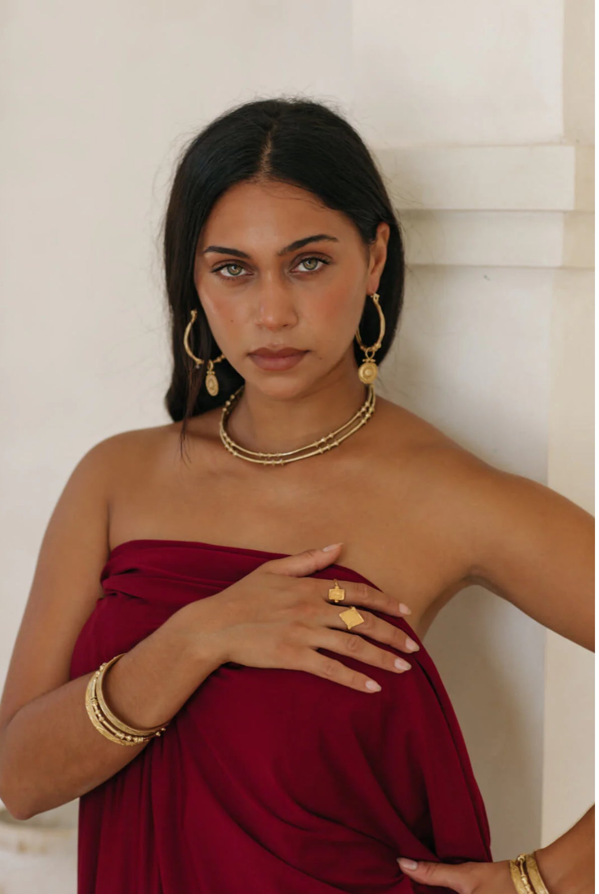 Kavani Hoops ~ Brass Earrings