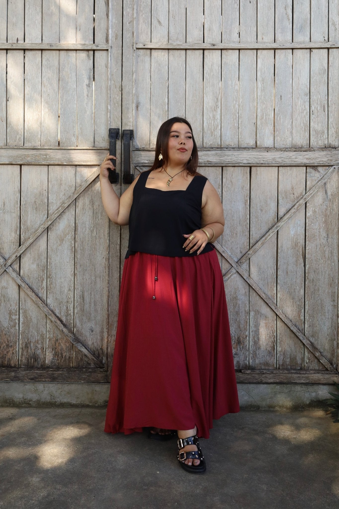 LUNAM SKIRT - Sangria - Mama Mane - Mama Mane