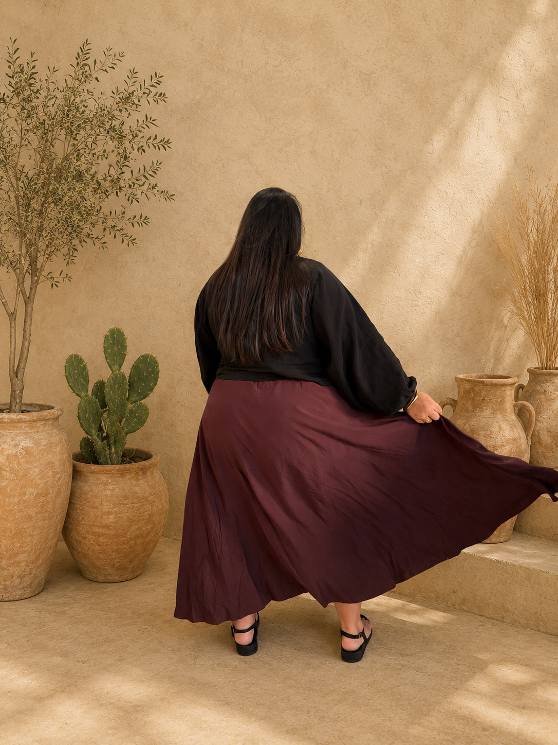LUNAM SKIRT - Mahogany